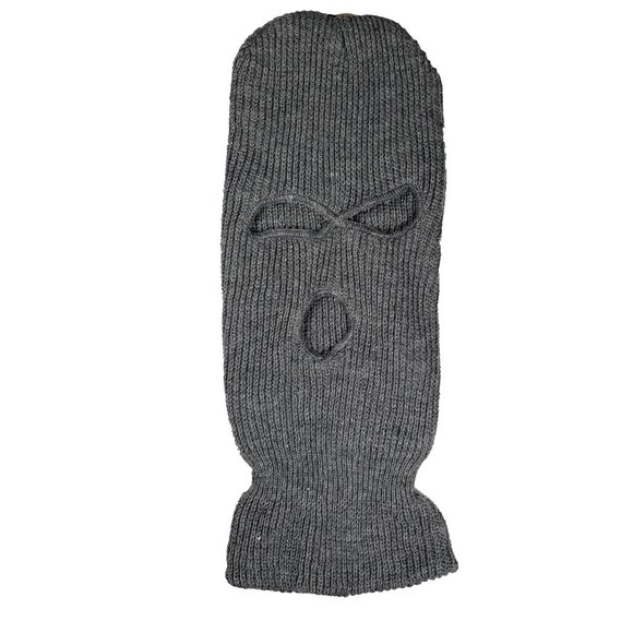 Grey 3 Hole Winter Hat Ski Face Mask - Picture 2 of 3